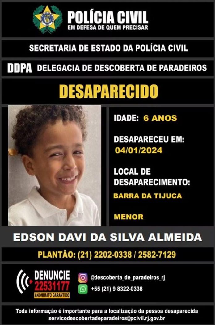 Câmeras mostram que menino desaparecido na Barra da Tijuca estava ao lado de um homem
