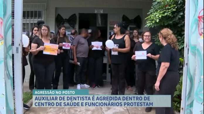 Funcionários de centro de saúde fazem protesto após agressão a auxiliar de dentista em BH