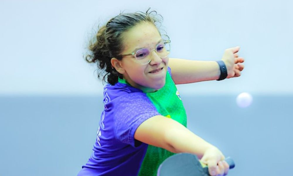 Brasileira Beatriz Fiore em ação no WTT Youth Contender de Vila Real (Foto: WTT)