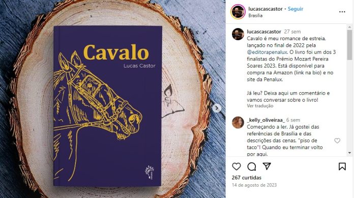 Brasiliense Lucas Castor lança “Cavalo”, seu primeiro romance