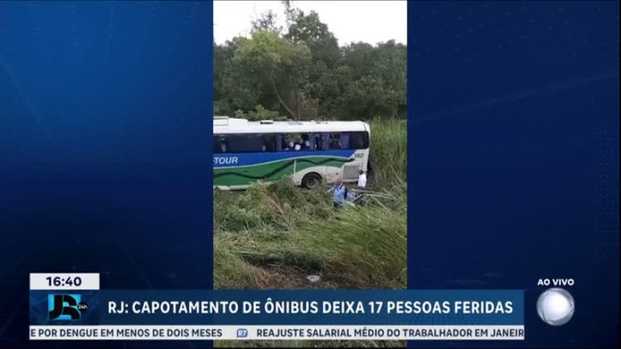 Capotamento de ônibus deixa 17 pessoas feridas no Rio de Janeiro - JR 24H