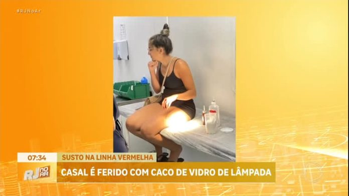 Casal de moto fica ferido após lâmpada de poste explodir na linha Vermelha (RJ) - Rio de Janeiro