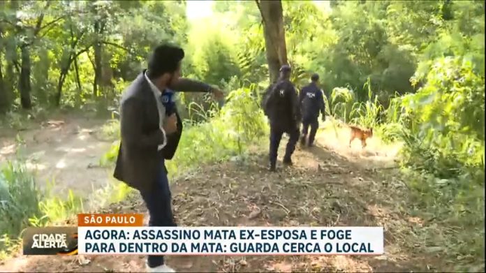 Cidade Alerta acompanha buscas por suspeito de matar esposa e fugir por área de mata - RecordTV