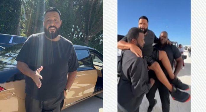 DJ Khaled pede para ser carregado no colo por seguranças para não sujar tênis - Prisma