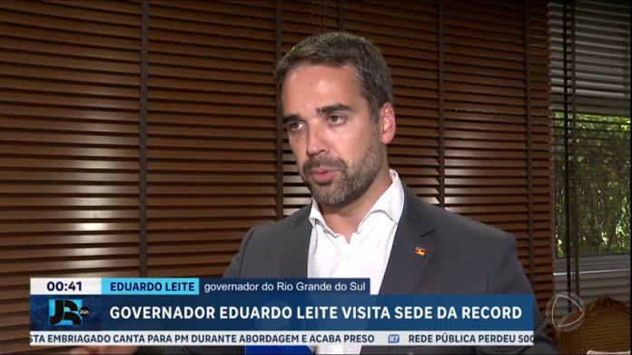 Eduardo Leite, governador do Rio Grande do Sul, visita sede da RECORD - JR 24H