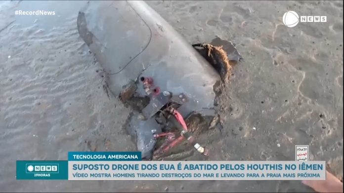 Grupo terrorista Houthis divulga imagens de suposto drone norte-americano interceptado no Iêmen - Notícias