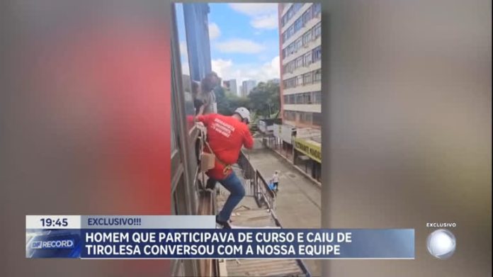 Homem que caiu de tirolesa em curso de brigadista fala sobre acidente - Brasília