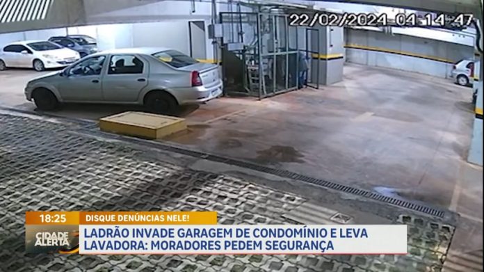 Ladrão invade garagem de condomínio em Samambaia Sul e leva lavadora - Brasília