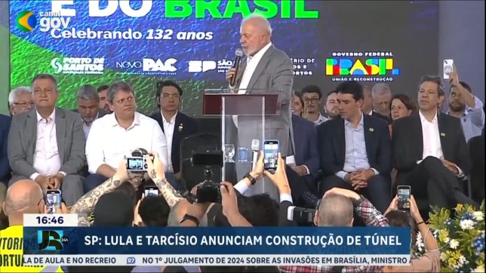 Lula e Tarcísio anunciam construção de túnel que liga Santos e Guarujá - JR 24H