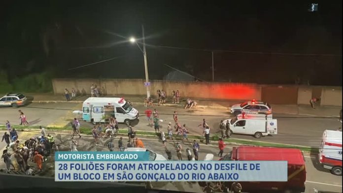 Motorista embriagado é suspeito de atropelar 28 foliões durante desfile de Carnaval em MG