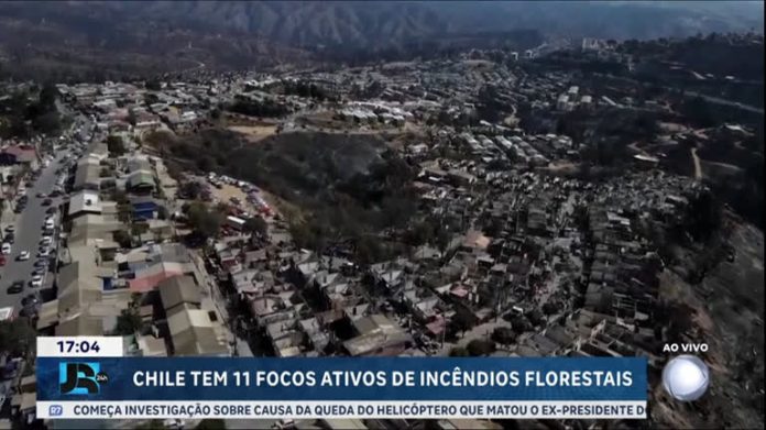 Número de focos ativos de incêndios florestais no Chile sobe para 11 - JR 24H