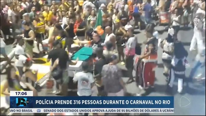 Polícia do Rio prendeu 316 desde o começo do Carnaval - JR 24H