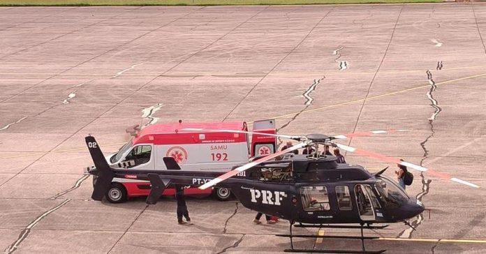 PRF e SAMU realizam transporte aéreo de paciente entre Pelotas e Caxias do Sul