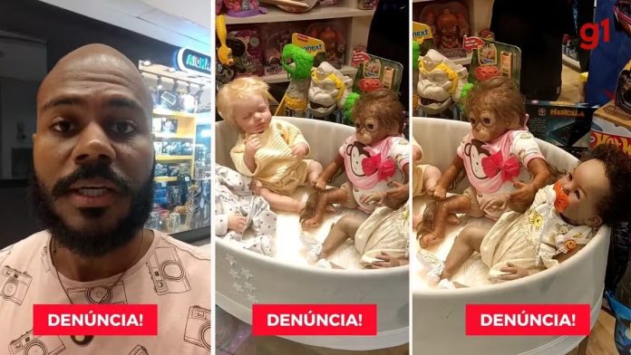 Professor denuncia por racismo loja de brinquedos no Rio que montou vitrine com boneca negra e macaco