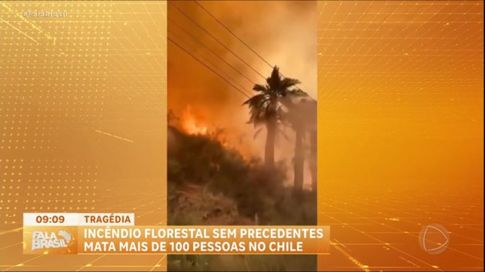 Sobe para 112 o número de mortos nos incêndios florestais que atingem o Chile - RecordTV