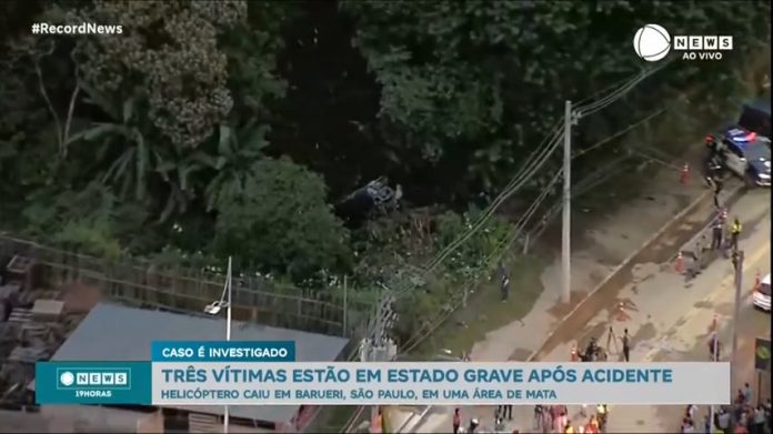 Três vítimas da queda do helicóptero em Barueri (SP) continuam em estado grave - Notícias