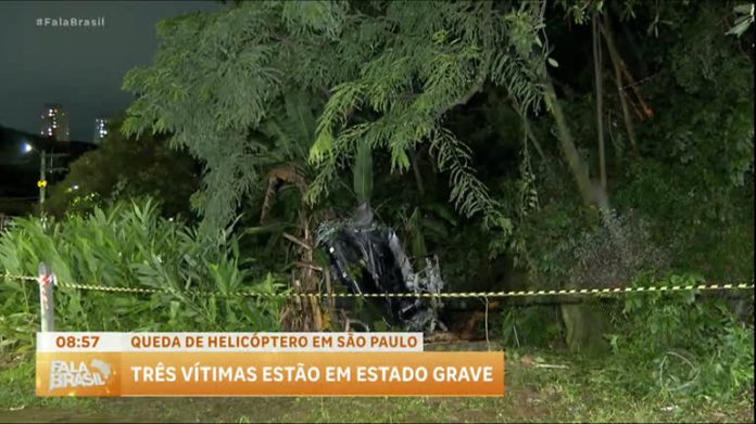 Três vítimas da queda do helicóptero na Grande SP continuam em estado delicado - RecordTV