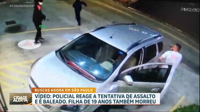 Vídeo mostra momento em que PM e a filha são mortos em estacionamento de farmácia em SP - RecordTV