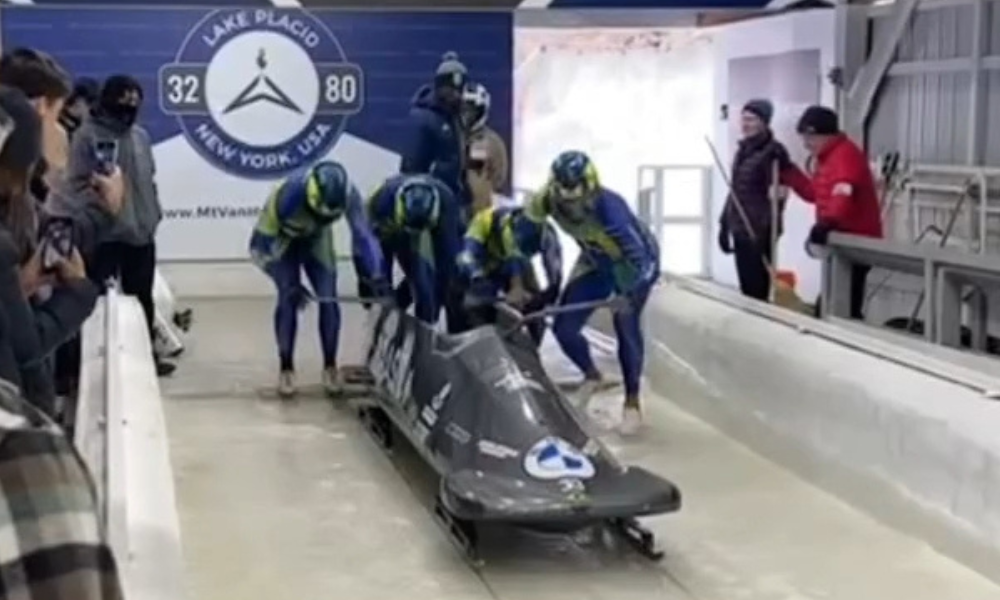 Trenó do Brasil na disputa do four-man da Copa América de bobsled