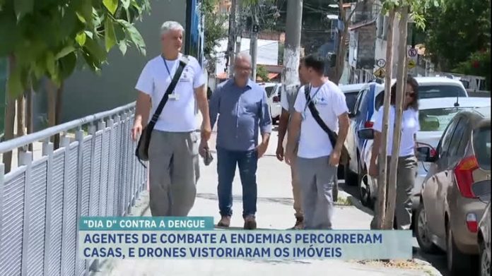 Dia D contra dengue: agentes de combate a endemias percorrem casas e drones vistoriam imóveis