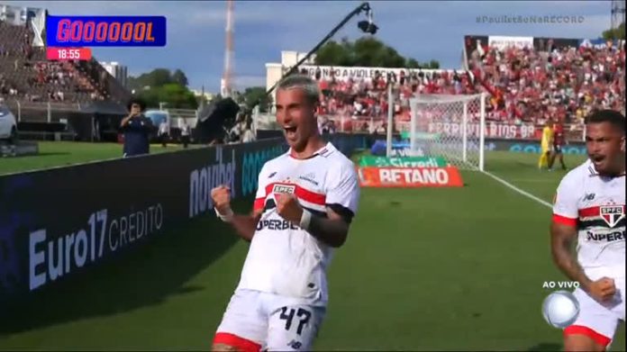 Gol do São Paulo! Ferreirinha desvia passe de Calleri e abre o placar em Itu - Conteúdo Digital