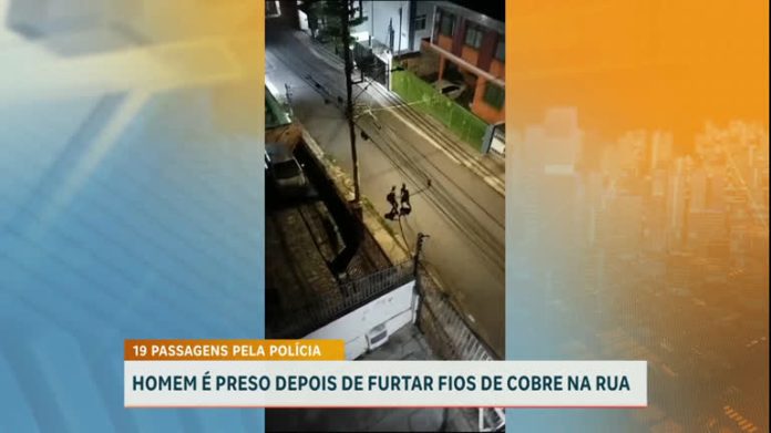 Homem é preso após câmera do olho vivo flagrar furto de fios de cobre em BH