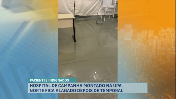 Hospital de Campanha da região norte fica alagado depois de forte temporal em BH