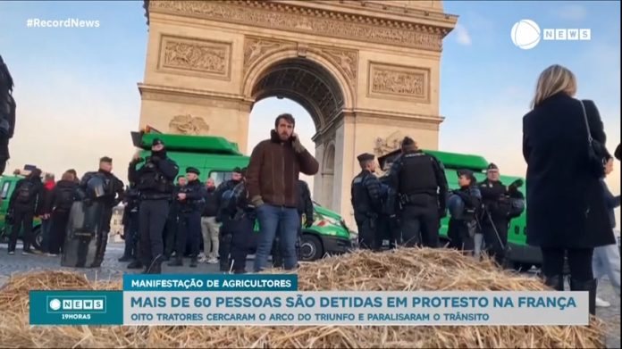 Mais de 60 agricultores são presos em manifestação no Arco do Triunfo, em Paris - Notícias