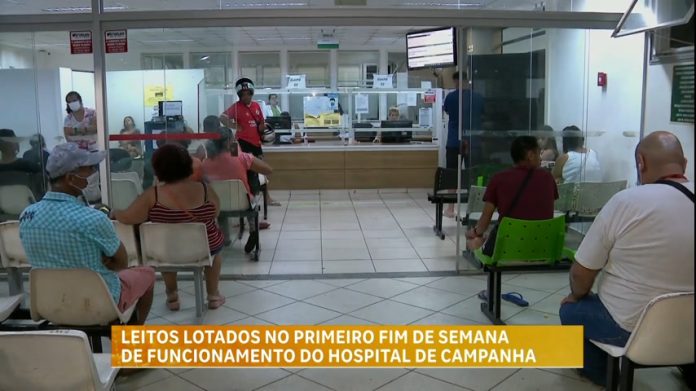 Primeiro fim de semana de hospital de campanha é marcado por leitos lotados em BH