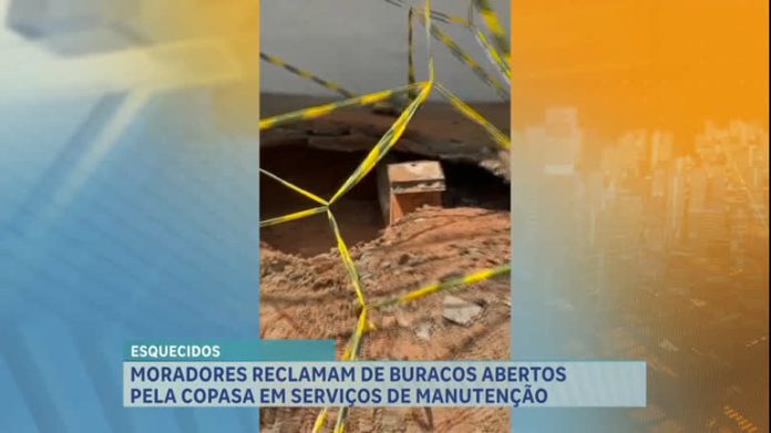 Moradores de diversas regiões de BH reclamam de buracos abertos pela Copasa