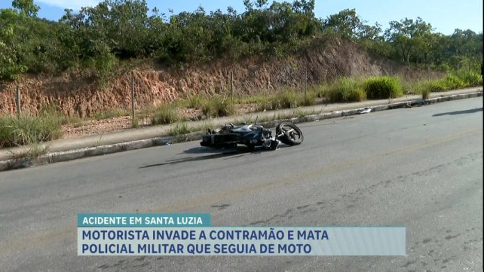 Policial militar morre em acidente de moto e carro em Santa Luzia (MG)